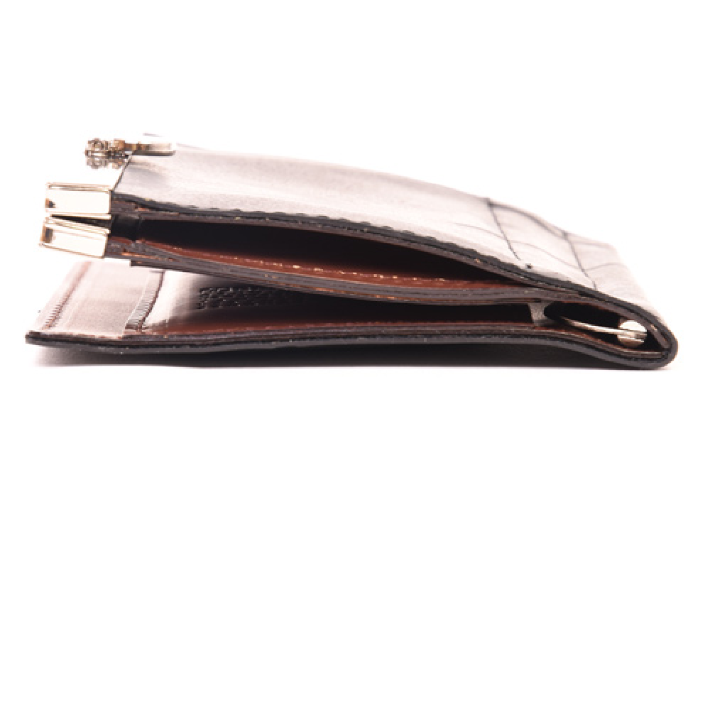 キスロックマネークリップ-ダークブラウン-1090【アウトレット製品】