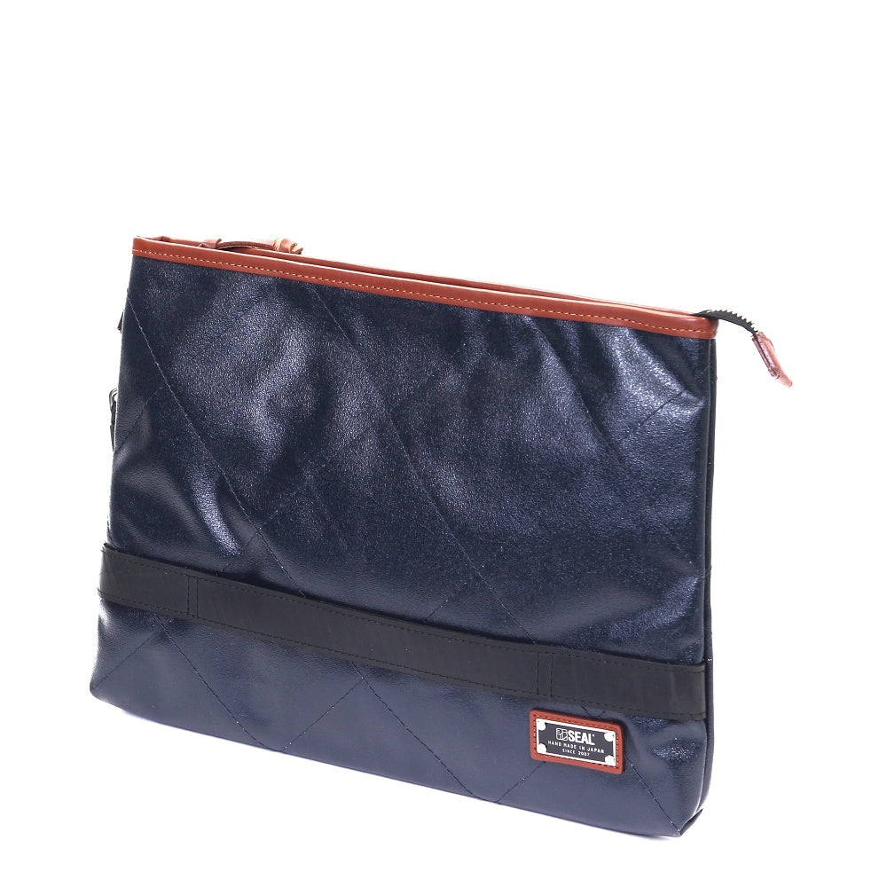 キルティングクラッチバッグ-ネイビー-1180【アウトレット製品】