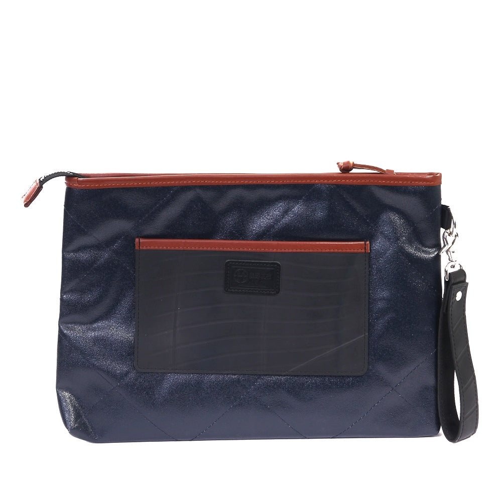 キルティングクラッチバッグ-ネイビー-1180【アウトレット製品】