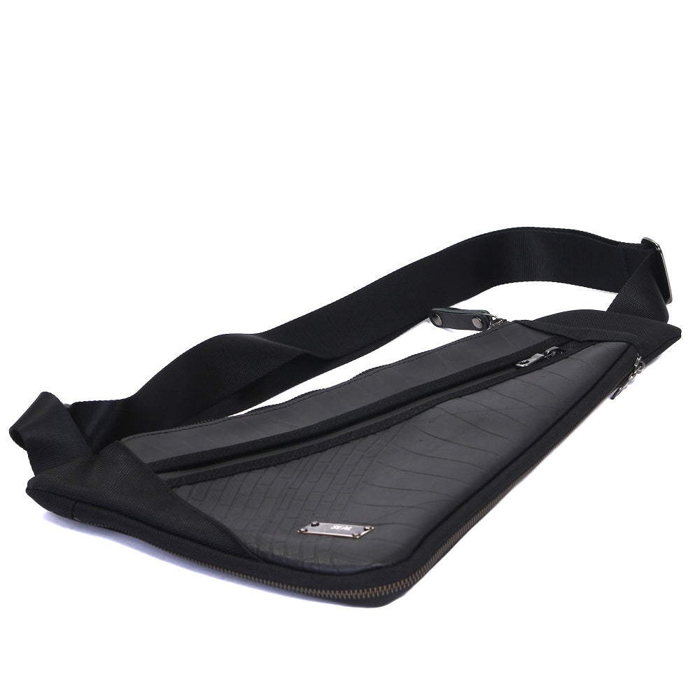 フラットワンショルダーバッグ-ブラック-1187【アウトレット製品】