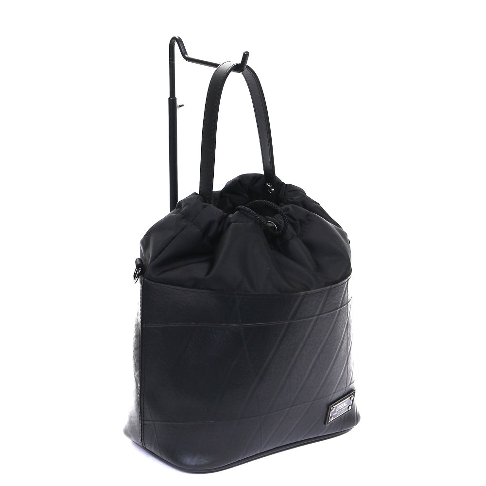 巾着バケットショルダーバッグ-ブラック-2060【アウトレット製品】
