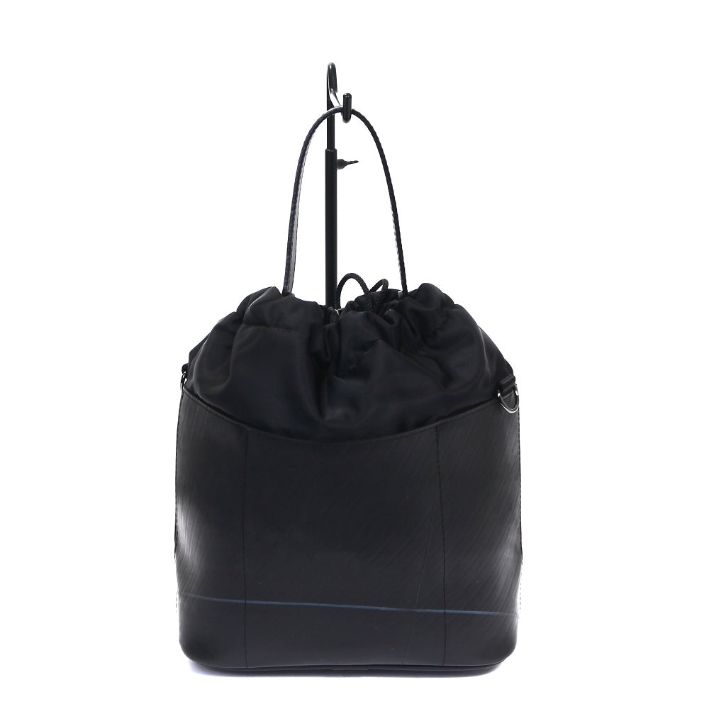 巾着バケットショルダーバッグ-ブラック-2060【アウトレット製品】
