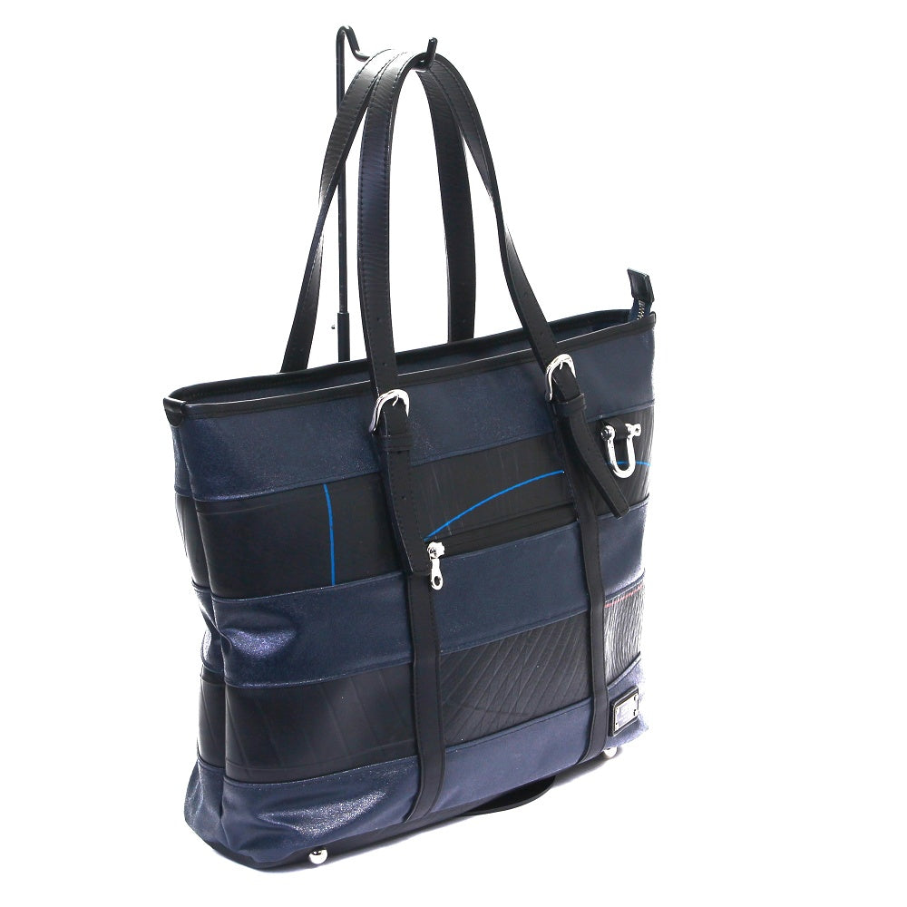 森野帆布コラボ／ボーダートートバッグ-ネイビー-2063【アウトレット製品】