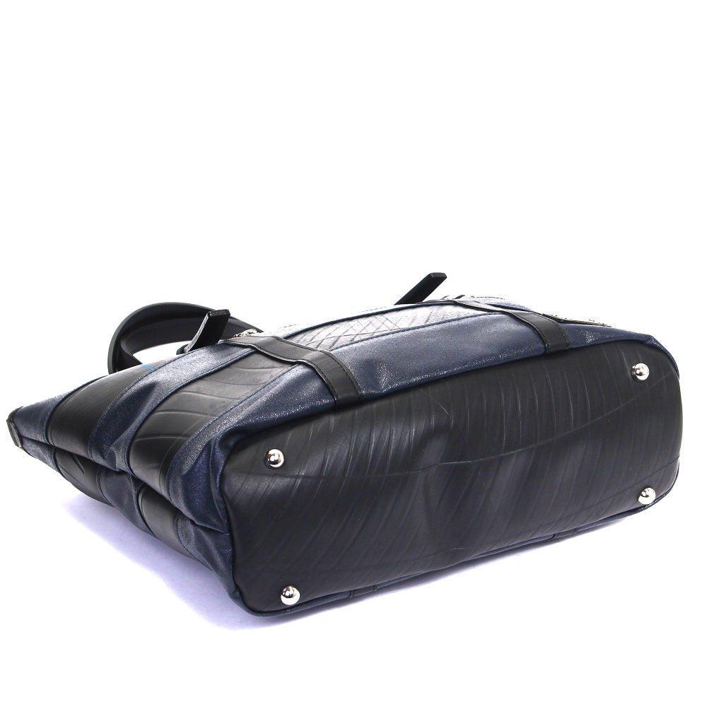 森野帆布コラボ／ボーダートートバッグ-ネイビー-2063【アウトレット製品】