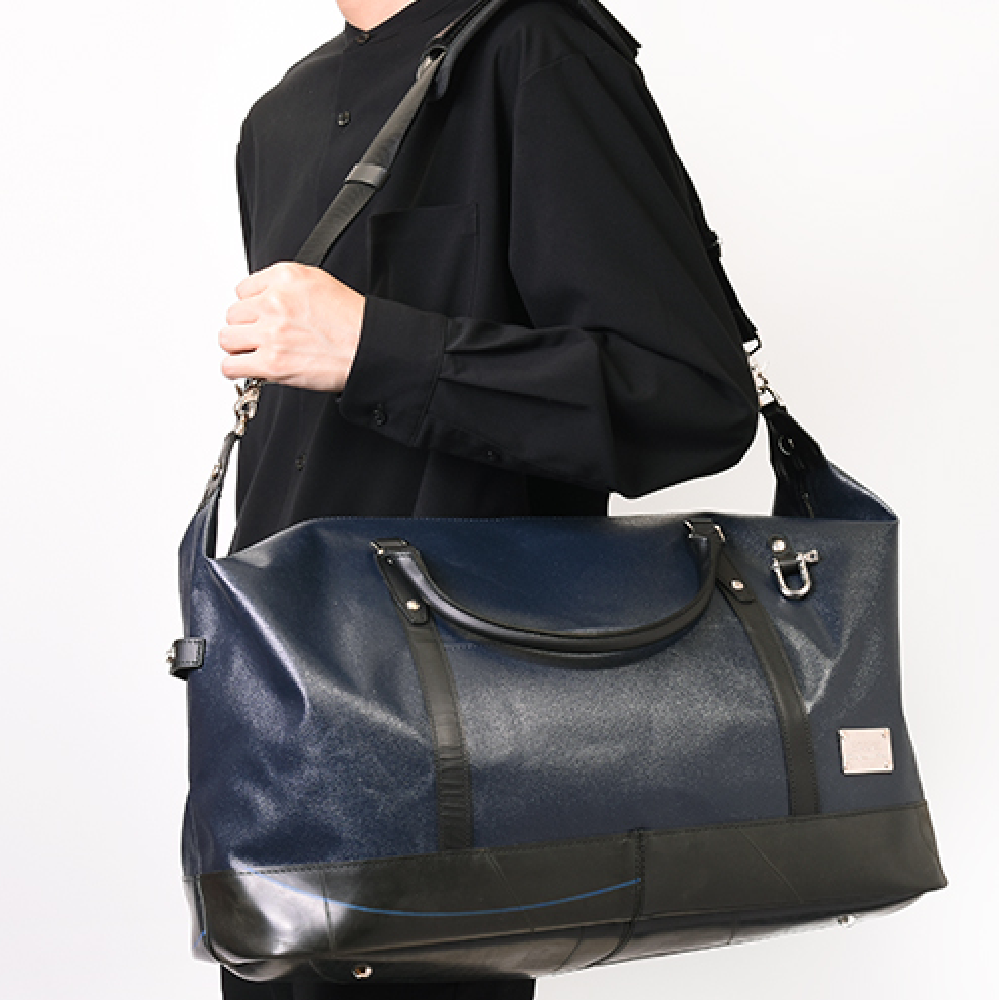 森野帆布コラボ／トラベルボストンバッグ Lサイズ-ブラック-2062【アウトレット製品】