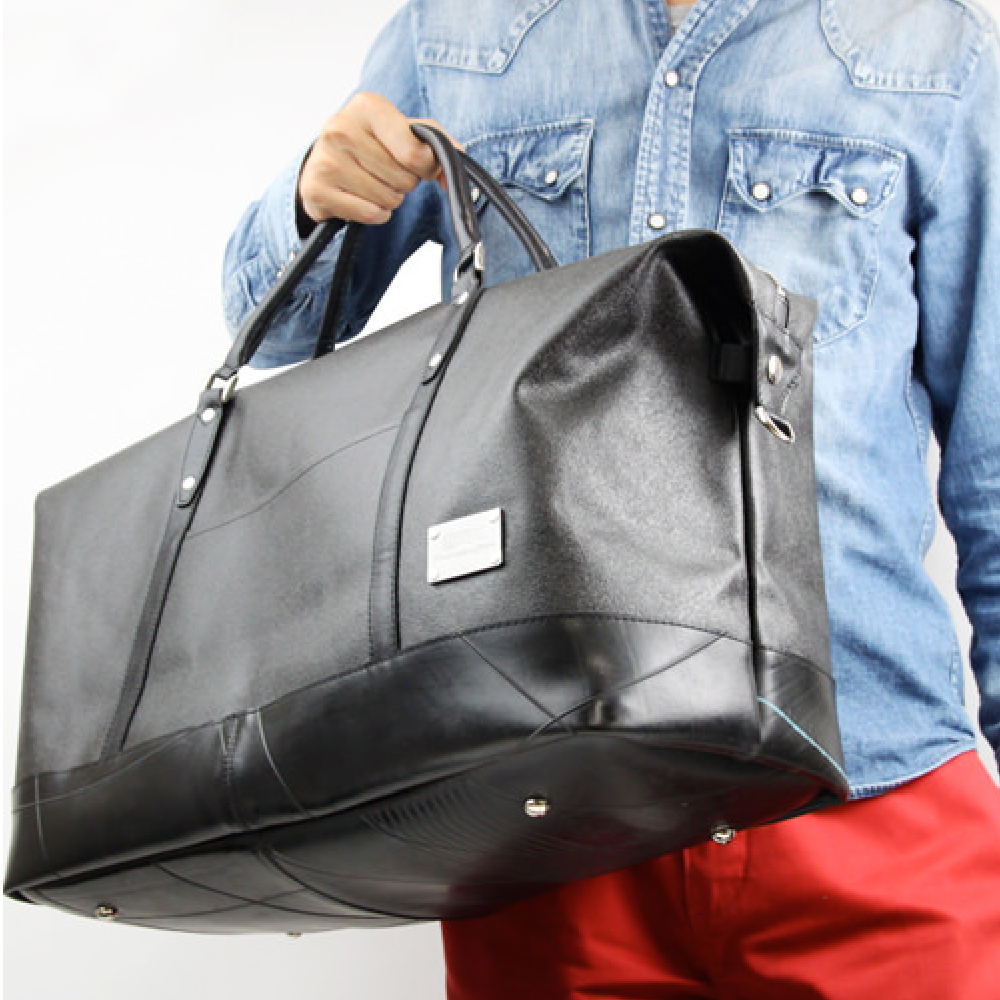 森野帆布コラボ／トラベルボストンバッグ Lサイズ-ブラック-2062【アウトレット製品】