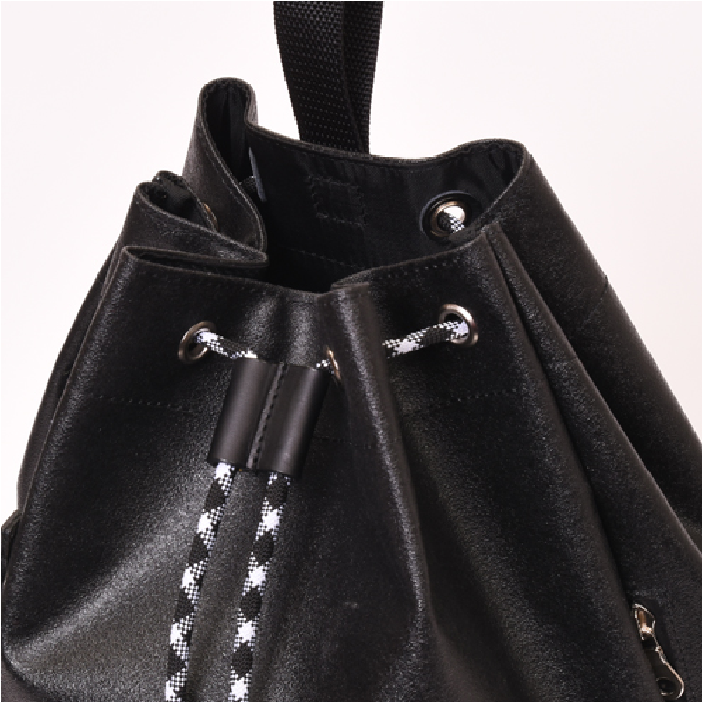 森野帆布コラボ／クロスボディリュックバッグ-ブラック-1189【アウトレット製品】