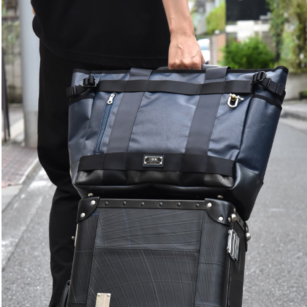 森野帆布コラボ／ビジネストートバッグ-ネイビー-2103【アウトレット製品】