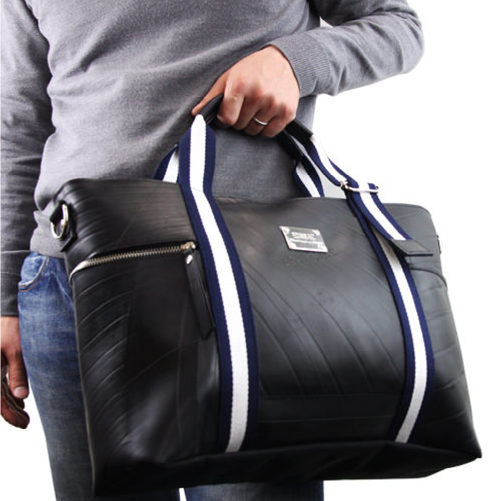 ストライプトートバッグ-レッド×ホワイト-2095【アウトレット製品】