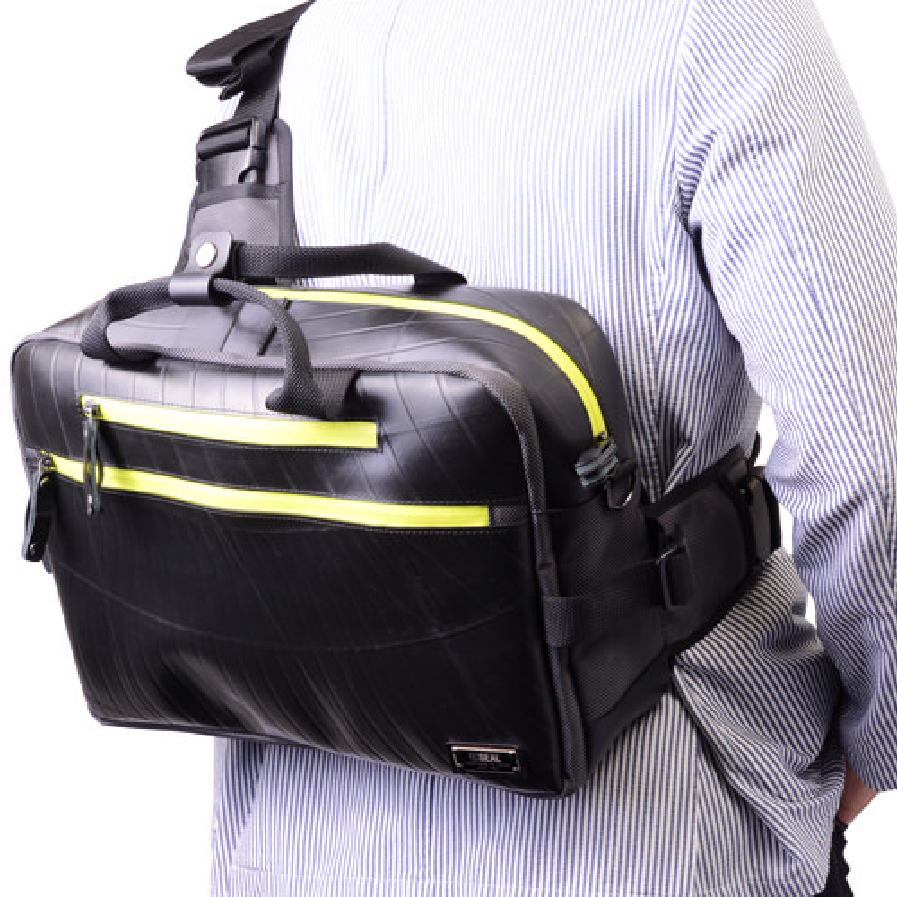 スリングビジネスバッグ-グリーンイエロー-1176【アウトレット製品】