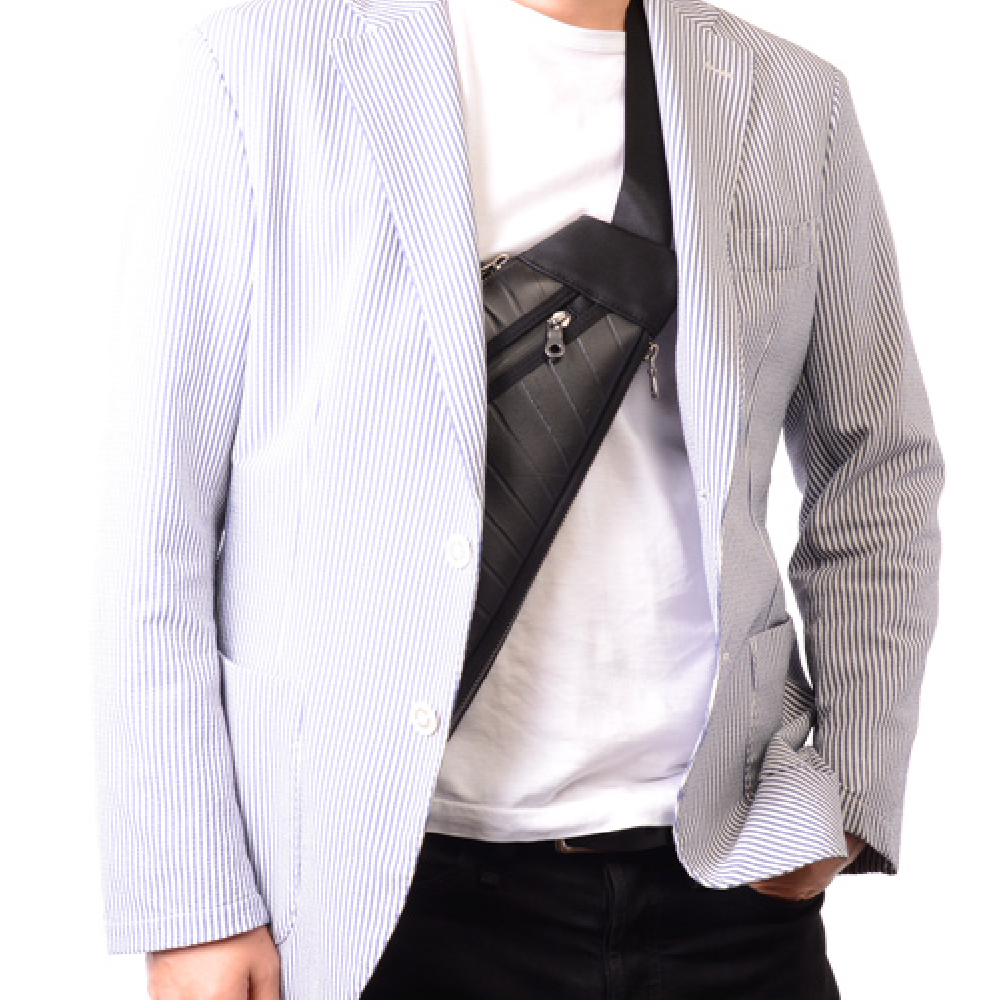 フラットワンショルダーバッグ-ブラック-1187【アウトレット製品】