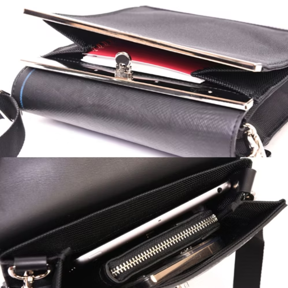 キスロックスクエアショルダーバッグ-ブラック-2072【アウトレット製品】