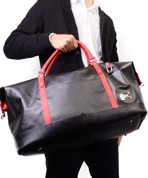 森野帆布コラボ／トラベルボストンバッグ Lサイズ-ブラック-2062【アウトレット製品】