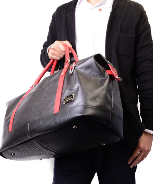 森野帆布コラボ／トラベルボストンバッグ Lサイズ-ブラック-2062【アウトレット製品】