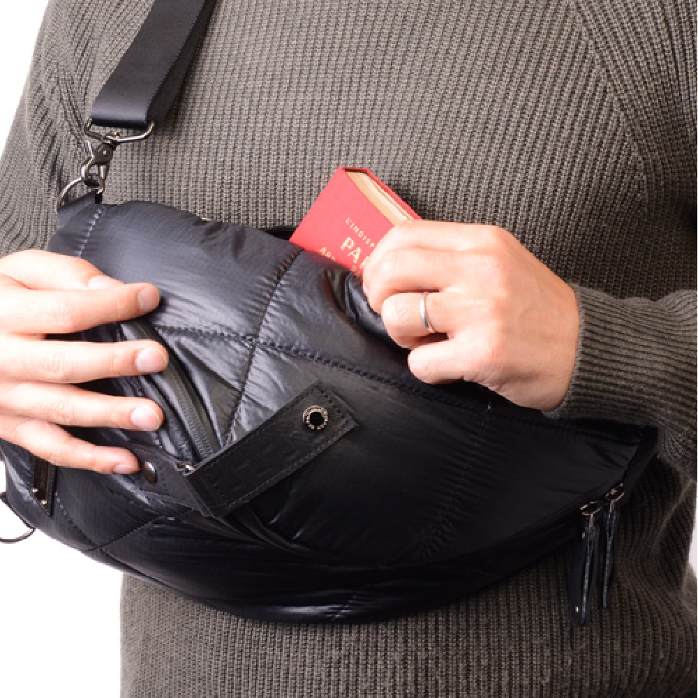 藤倉航装コラボ／ワンショルダーバッグspiral AIR MODEL-ブラック-1188【アウトレット製品】